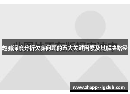 赵鹏深度分析欠薪问题的五大关键因素及其解决路径 赵鹏深度分析欠薪问题的五大关键因素及其解决路径